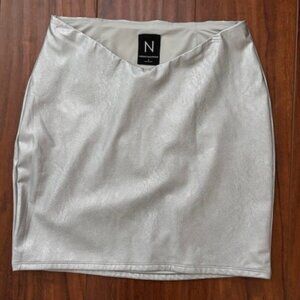 Naked Wardrobe Faux Leather Mini Skirt